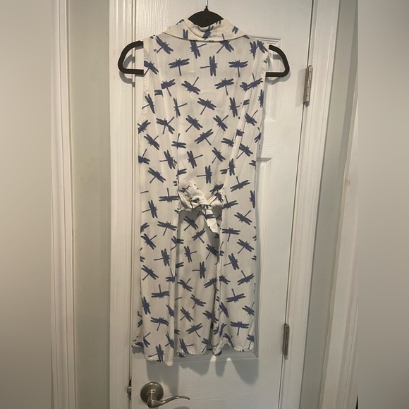 Big Island Size M Sleeveless Shell Button Dragonfly Print Collared Mini Dress - Picture 10 of 12